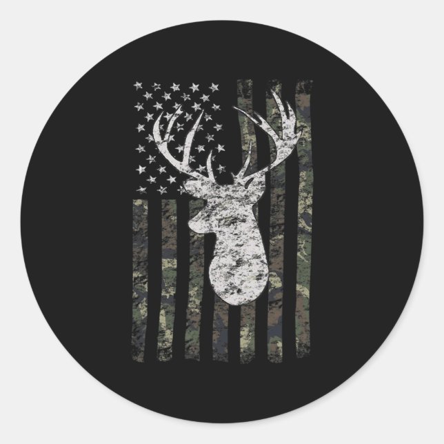 Adesivo Deer Hunting Camo American Flag (Frente)