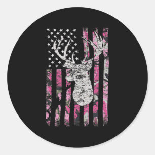Adesivo Deer Hunting Camo American Flag Pink Buck