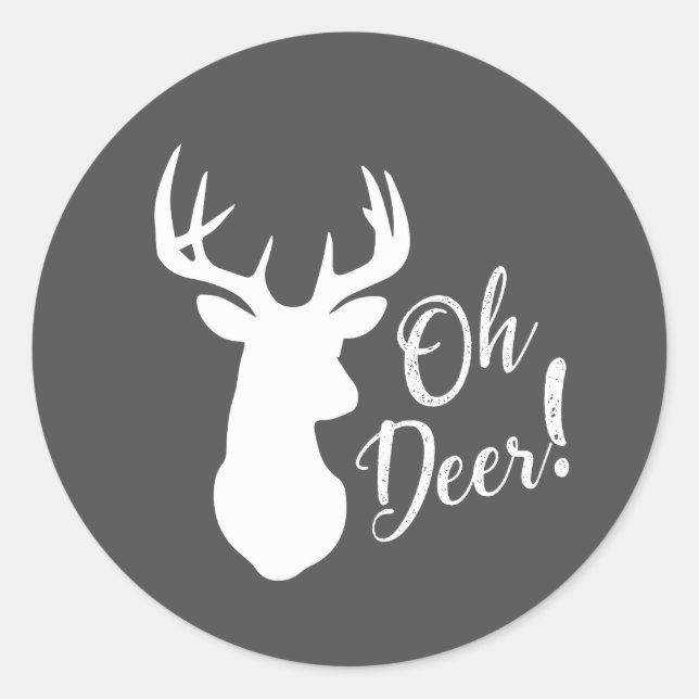 Adesivo Deer Hunting Lodge Chá de fraldas Antlers (Frente)
