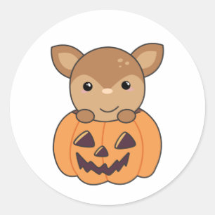 Adesivo Deer In Pumpkin Sweet Deer Happy Halloween