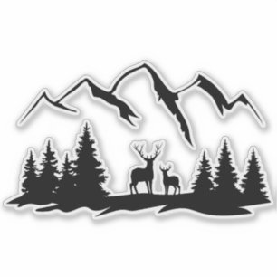 Adesivo Deer in the Wilderness Sticker