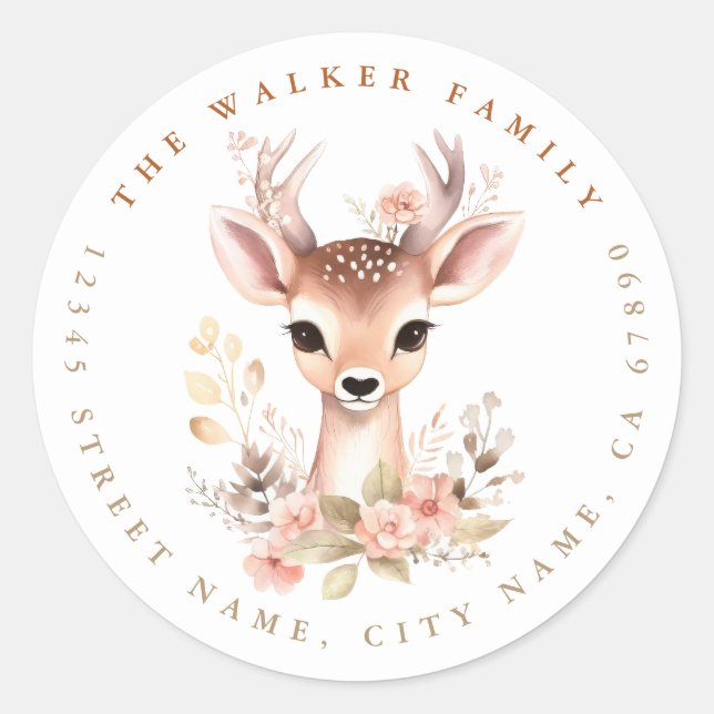 Adesivo Deer Round Stickers (Frente)