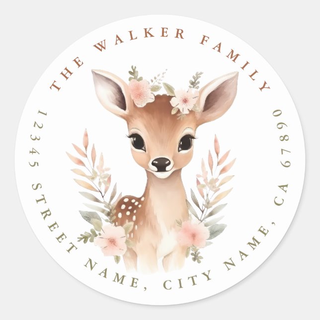 Adesivo Deer Round Stickers (Frente)