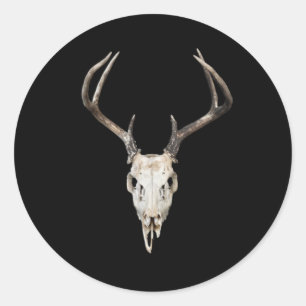 Adesivo Deer Skull Antler sobre fundo preto