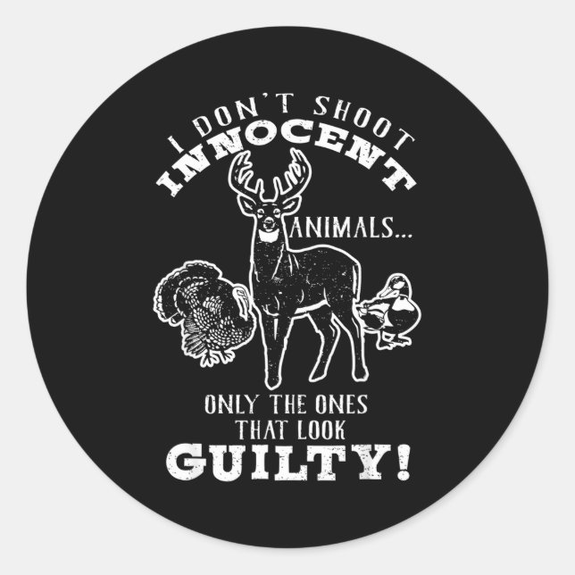 Adesivo Deer, Turkey, Duck Hunter I Don't Shoot Innocent A (Frente)