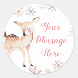 Adesivo Deer Winter ONE Derland Birthday Obrigado Sticker