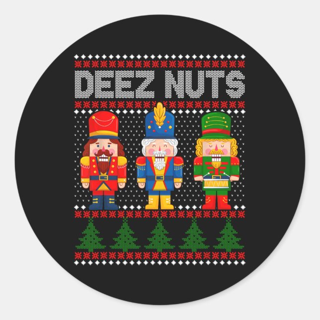 Adesivo Deez Loucos Nutcracker Divertir-se Feio Natal (Frente)