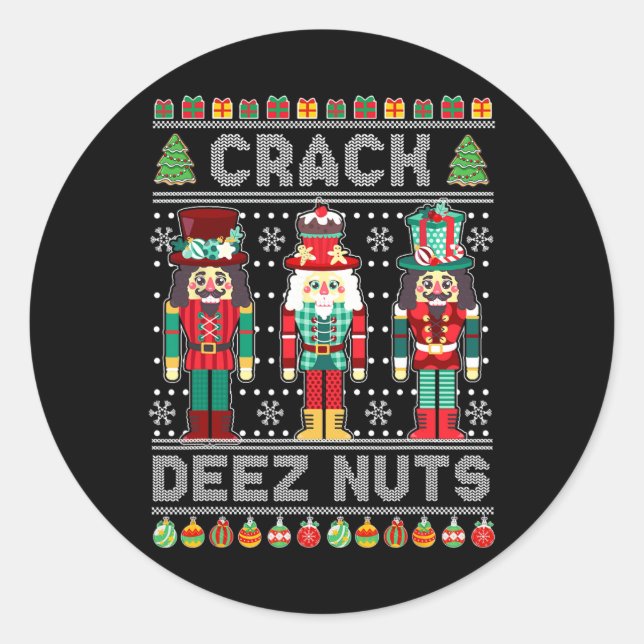 Adesivo Deez Nuts Nutcracker Shirt Funny Ugly Christmas Sw (Frente)