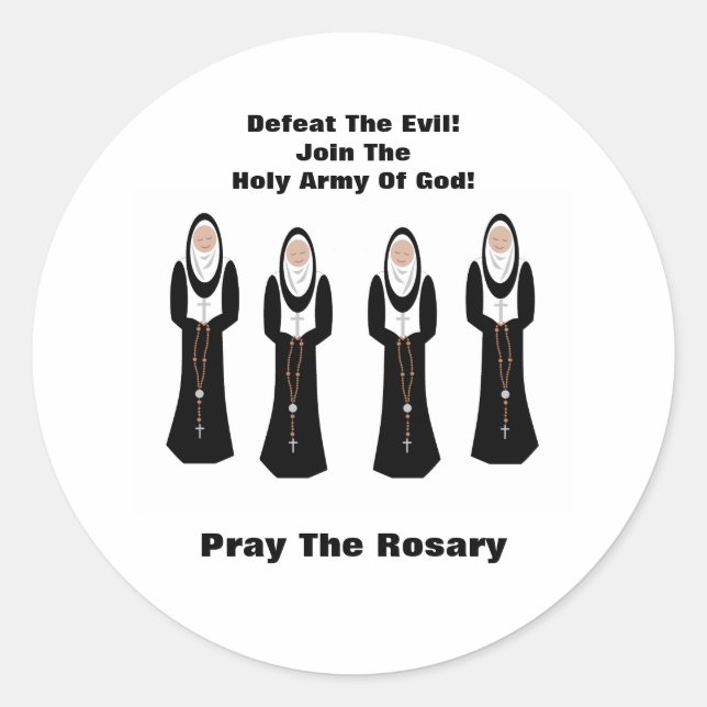 Adesivo Defeat the evil...Pray the rosary (Frente)