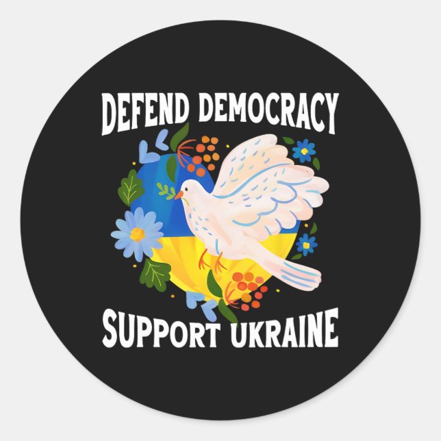 Adesivo Defend Democracy Support Ukraine Stand With Zelens (Frente)