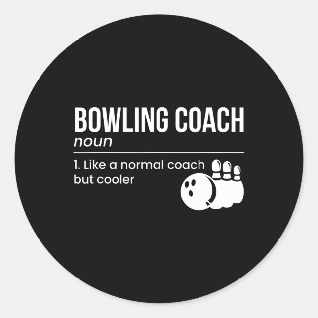 Adesivo Definição de Coach de boliche (Frente)