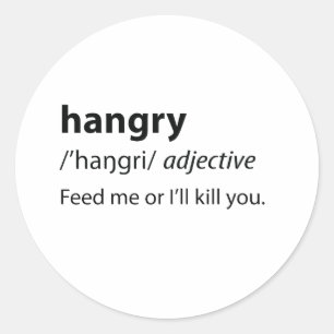 Adesivo Definição de Dicionário Engraçado Hangry
