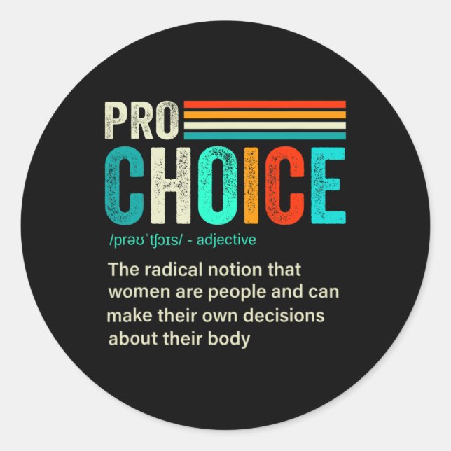 Adesivo Definição de direitos feministas feministas Retro  (Frente)