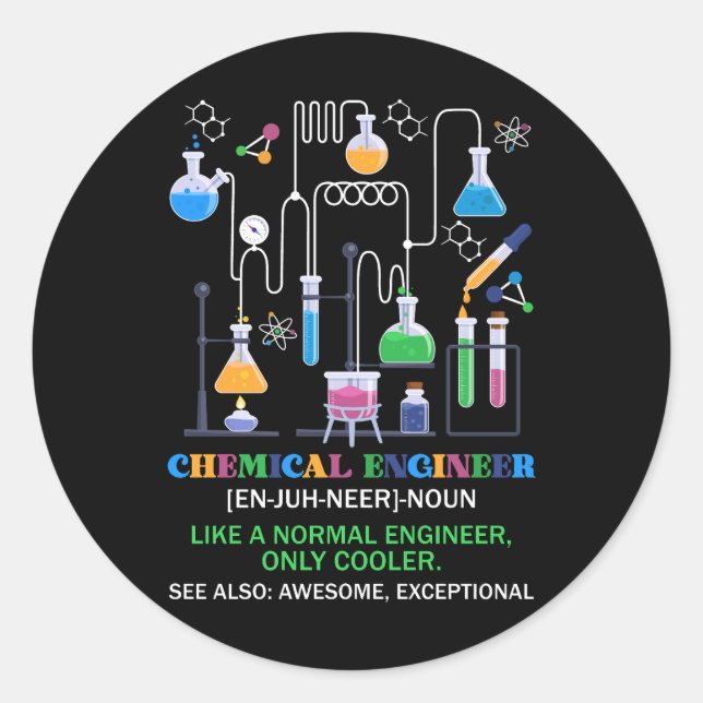 Adesivo Definição De Engenheiro Químico Como Um Engenheiro (Frente)
