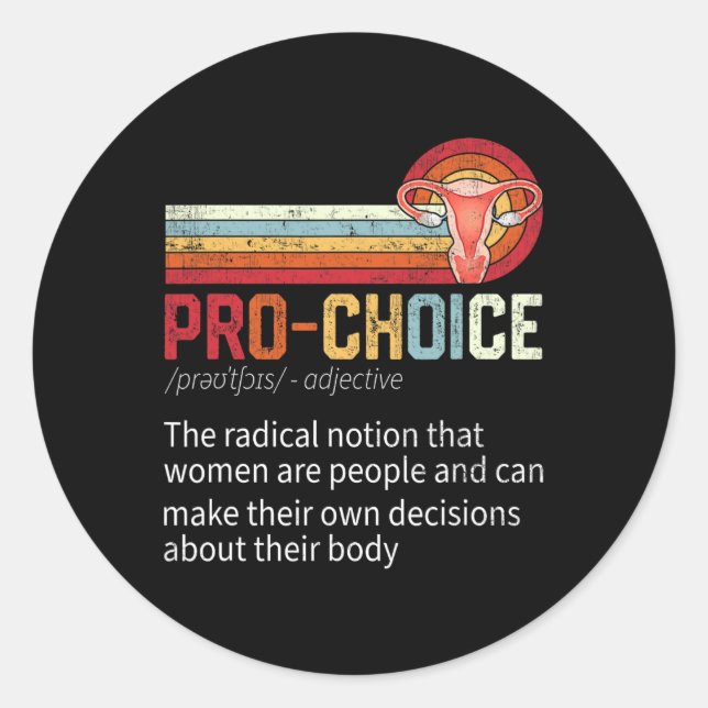 Adesivo Definição de Escolha Direitos Feministas Engraçado (Frente)