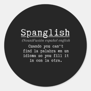 Adesivo Definição de Espanglês Professora de Espanhol Dive
