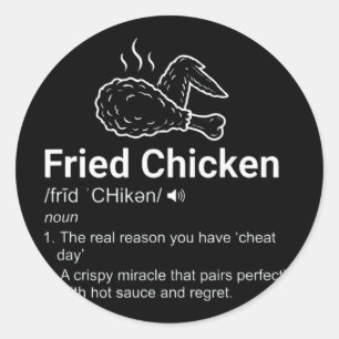 Adesivo Definição de Frango Frito Dicionário Engraçado Sub