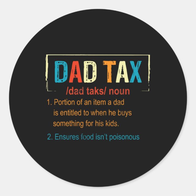 Adesivo Definição de Imposto Dias de os pais Engraçados Ho (Frente)