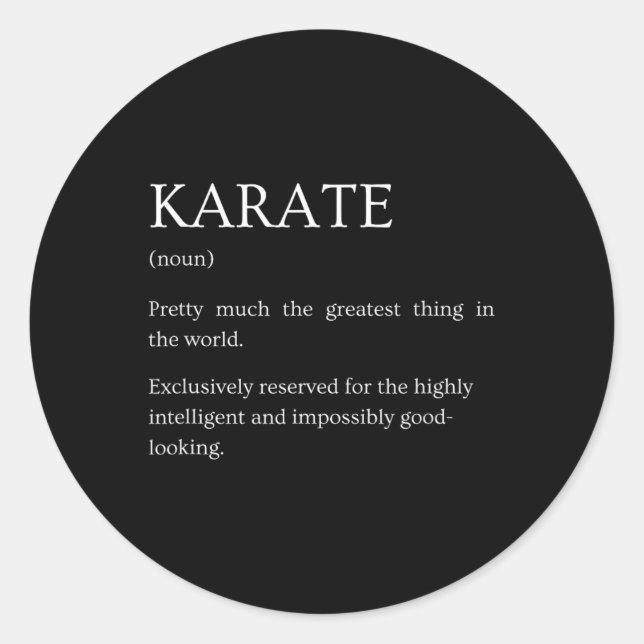 Adesivo Definição de Karate - Explicação Engraçada e Sarcá (Frente)