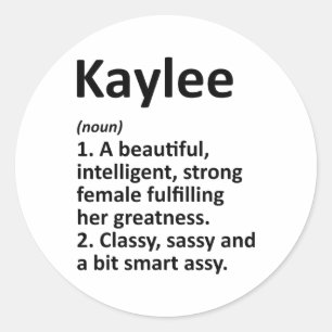 Adesivo Definição de Kaylee Nome Personalizado Presente de