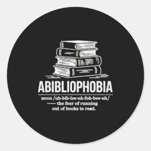Adesivo Definição de leitor engraçado Abibliophobia amante