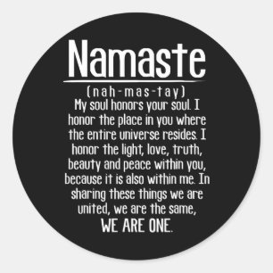 Adesivo Definição de Namaste Meditação Yoga Hindu Budista