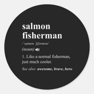 Adesivo Definição de Pescador de Salmão Engraçado Pesca de