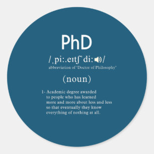 Adesivo definição de phd engraçada