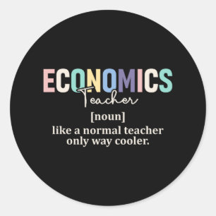 Adesivo Definição de Professor de Economia Engraçado Retro