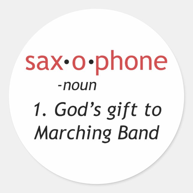 Adesivo Definição de saxofone (Frente)
