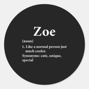 Adesivo Definição do Nome Zoe Divertido D 