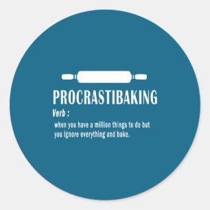 Adesivo Definição Engraçada de Procrastibaking - Amantes e