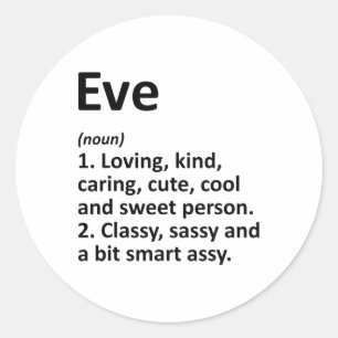 Adesivo Definição Eve Nome Personalizado Funny Birthday Gi