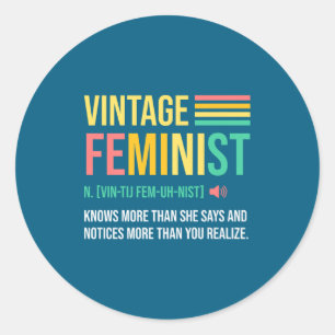Adesivo Definição Feminista Vintage Sabe Mais Do Que Ela D