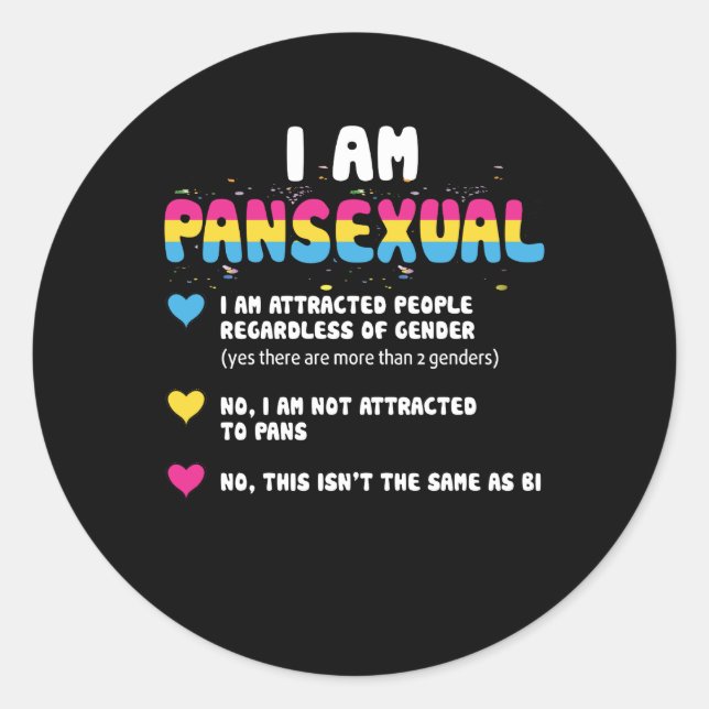 Adesivo Definição Pansexual - Orgulho gay engraçada LGBT (Frente)