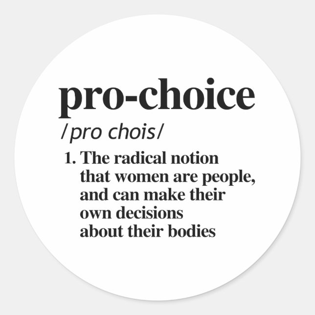 Adesivo Definição Pro-Choice (Frente)