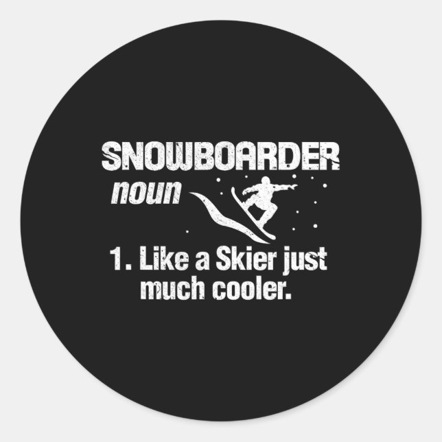 Adesivo Definição Snowboarder Significa Snowboard Snowboar (Frente)