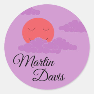 Adesivo Definindo o Sol com Nuvens Roxas