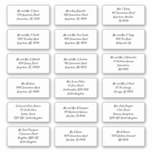 Adesivo Definir 18 Endereço de Nome de Destinatário Indivi