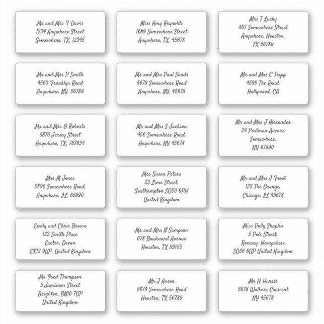 Adesivo Definir 18 Endereço de Nome de Destinatário Indivi (Frente)