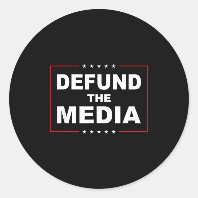 Adesivo Defund The Media Stop Don't Suprt Fake News  (Frente)