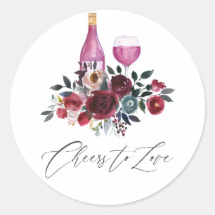 Adesivo Degustação de vinho Boho Burgundy e Navy