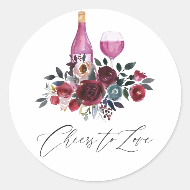 Adesivo Degustação de vinho Boho Burgundy e Navy (Frente)