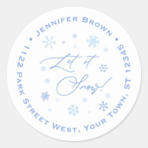 Deixar Neve Flocos de Neve Azuis Retornar Endereço