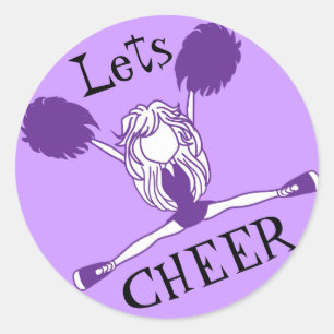 Adesivo Deixe-me animar o Cheerleader roxo