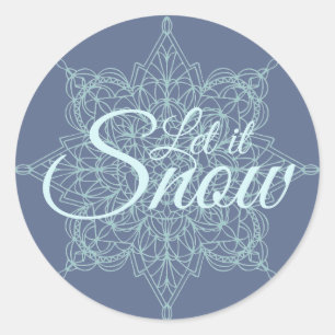 Adesivo "Deixe nevar" Design de floco de neve em azul