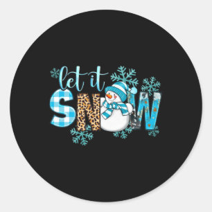 Adesivo Deixe Nevar Natal Boneco de Neve Flocos de Neve Na