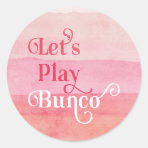 Adesivo Deixe-nos jogar moderno cor-de-rosa de Bunco