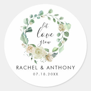 Adesivo Deixe o amor crescer cor branca rosa por baixo da