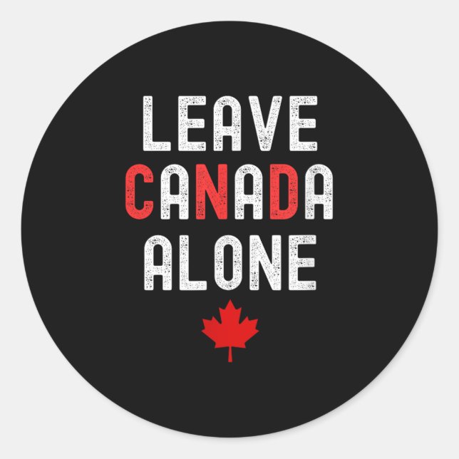 Adesivo Deixe o Canadá sozinho - Design antipautal com map (Frente)